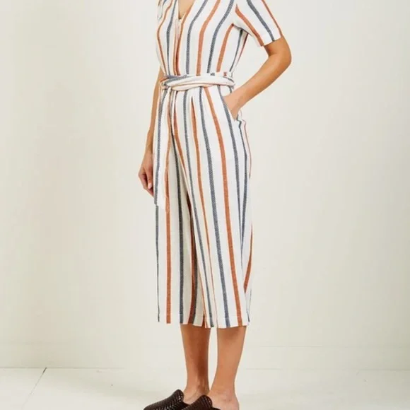 Trovata Birds of Paradis Bella Stripe Crop Jumpsuit - Picture 3 of 9